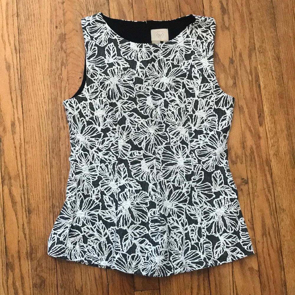 Anthropologie Petra Jacquard Peplum Top